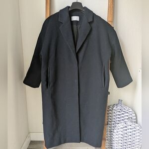 OAK + FORT Women's Navy Knee Length Pea Coat